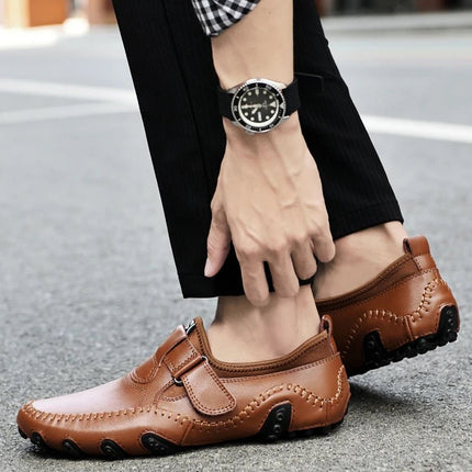 Loafers Men Hollow Leather Business Shoes - Loafers - Samlona - Mad Fly Essentials