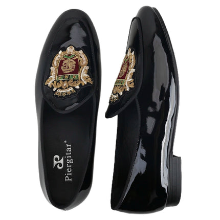 Loafers Piergitar Black Leather Patchwork French Moccasins - Loafers - Piergitar - Mad Fly Essentials