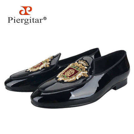 Loafers Piergitar Black Leather Patchwork French Moccasins - Loafers - Piergitar - Mad Fly Essentials