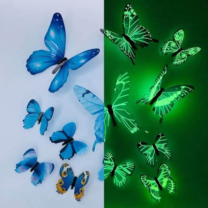Luminous 12pc Butterfly DIY 3D Wall Sticker - 3D Wall Sticker - Wall Essentials - Mad Fly Essentials