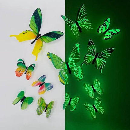 Luminous 12pc Butterfly DIY 3D Wall Sticker - 3D Wall Sticker - Wall Essentials - Mad Fly Essentials