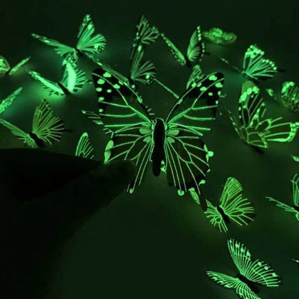 Luminous 12pc Butterfly DIY 3D Wall Sticker - 3D Wall Sticker - Wall Essentials - Mad Fly Essentials