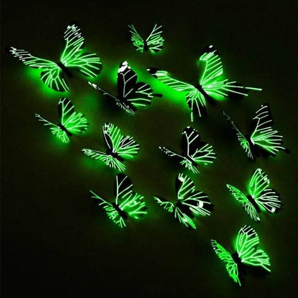 Luminous 12pc Butterfly DIY 3D Wall Sticker - 3D Wall Sticker - Wall Essentials - Mad Fly Essentials