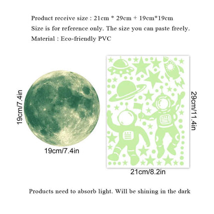 Luminous Astronaut Star Moon 3D Wall Sticker - 3D Wall Sticker - ILOKY - Mad Fly Essentials