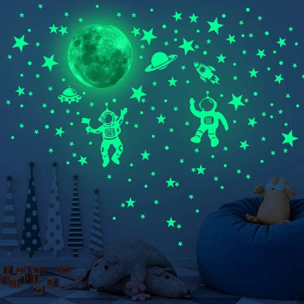 Luminous Astronaut Star Moon 3D Wall Sticker - 3D Wall Sticker - ILOKY - Mad Fly Essentials