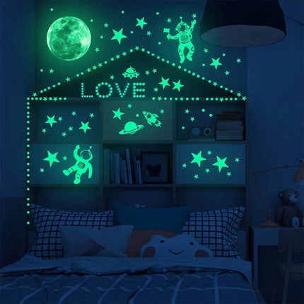 Luminous Astronaut Star Moon 3D Wall Sticker - 3D Wall Sticker - ILOKY - Mad Fly Essentials