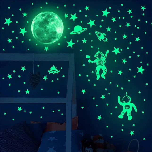 Luminous Astronaut Star Moon 3D Wall Sticker - 3D Wall Sticker - ILOKY - Mad Fly Essentials