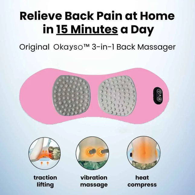 Massager Heat Vibration Back Pain Relief Support Pillow - Massager - EstherQueen - Mad Fly Essentials