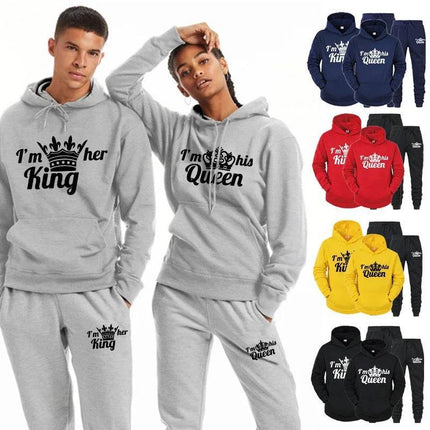 Matching Couples King Queen Lover Hoodies Tracksuit - Tracksuit - Matching Couples Wear - Mad Fly Essentials