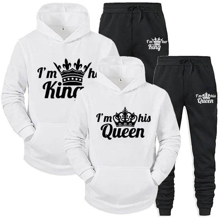 Matching Couples King Queen Lover Hoodies Tracksuit - Tracksuit - Matching Couples Wear - Mad Fly Essentials