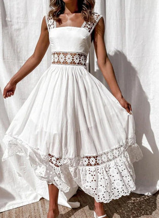 Maxi Dress Women Bohemian Lace White Sundress - Maxi Dress - RODDRSYA - Mad Fly Essentials
