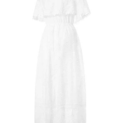 Maxi Dress Women Bohemian White Off Shoulder Lace Dress - Maxi Dress - BellFlower - Mad Fly Essentials