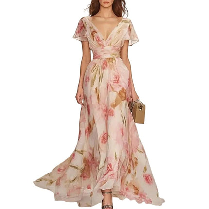 Maxi Dress Women Boho Style Floral Long Dress - Maxi Dress - FJBK - Mad Fly Essentials