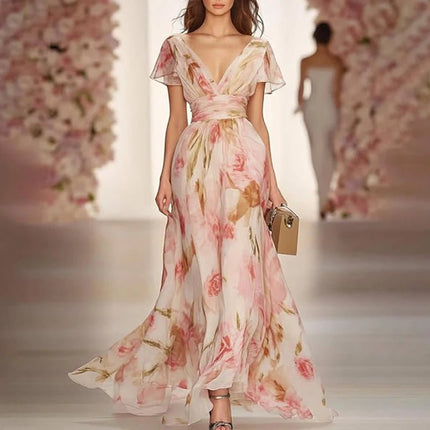 Maxi Dress Women Boho Style Floral Long Dress - Maxi Dress - FJBK - Mad Fly Essentials