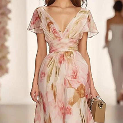 Maxi Dress Women Boho Style Floral Long Dress - Maxi Dress - FJBK - Mad Fly Essentials