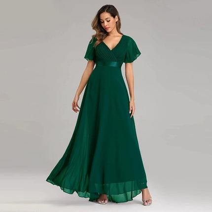 Maxi Dress Women Elegant Green Tulle Evening Dress - Maxi Dress - Organza - Mad Fly Essentials