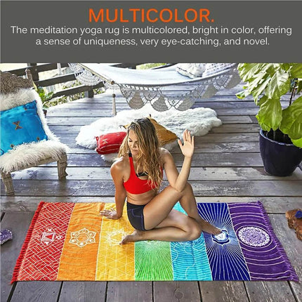 Meditation Rug Multipurpose Tassel Floor Yoga Mat - Yoga Mat - McCarter - Mad Fly Essentials