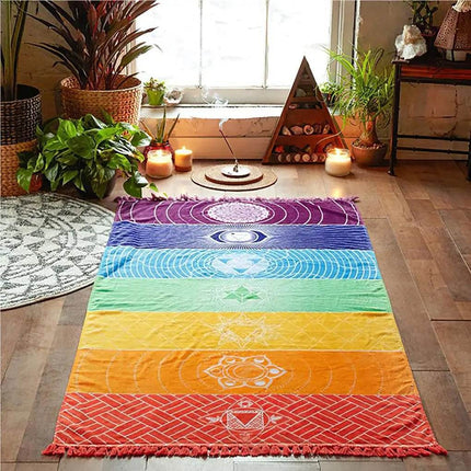 Meditation Rug Multipurpose Tassel Floor Yoga Mat - Yoga Mat - McCarter - Mad Fly Essentials
