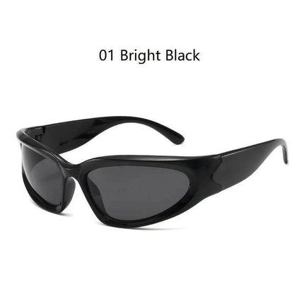 Men White Black Punk UV400 Sunglasses- Mad Fly Essentials