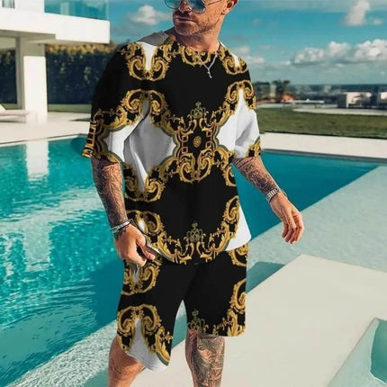 Men 2025 Summer Short Baroque Tracksuit - Mad Fly Essentials