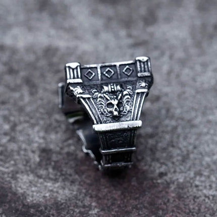 Men 316L Stainless Medieval Viking Skull Ring - Ring - Light Guide - Mad Fly Essentials