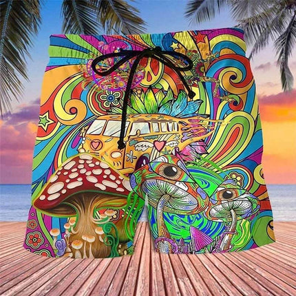 Men 3D Abstract Mushroom Hawaiian Boardshorts - Boardshorts - Beach Fellow - Mad Fly Essentials