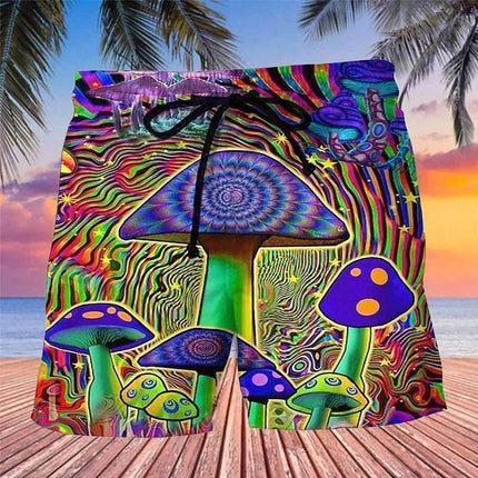 Men 3D Abstract Mushroom Hawaiian Boardshorts - Boardshorts - Beach Fellow - Mad Fly Essentials