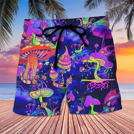 Men 3D Abstract Mushroom Hawaiian Boardshorts - Boardshorts - Beach Fellow - Mad Fly Essentials