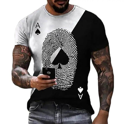 Men 3D Ace Poker Playing Cards Shirt - Shirt - Fanweilin - Mad Fly Essentials
