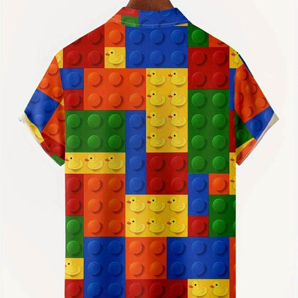 Men 3D Building Block Graphic Hawaiian Shirt - Shirt - Fox Wears - Mad Fly Essentials