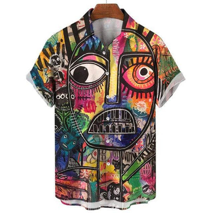 Men 3D Eye Fashion Short Casual Summer Shirt - Shirt - TrendSetter - Mad Fly Essentials