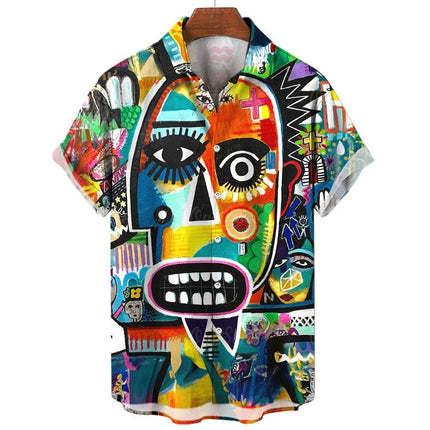 Men 3D Eye Fashion Short Casual Summer Shirt - Shirt - TrendSetter - Mad Fly Essentials