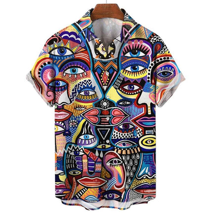 Men 3D Eye Fashion Short Casual Summer Shirt - Shirt - TrendSetter - Mad Fly Essentials
