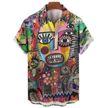 Men 3D Eye Fashion Short Casual Summer Shirt - Shirt - TrendSetter - Mad Fly Essentials
