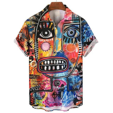 Men 3D Eye Fashion Short Casual Summer Shirt - Shirt - TrendSetter - Mad Fly Essentials