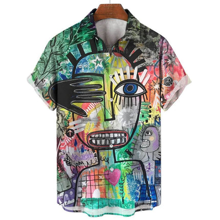 Men 3D Eye Fashion Short Casual Summer Shirt - Shirt - TrendSetter - Mad Fly Essentials