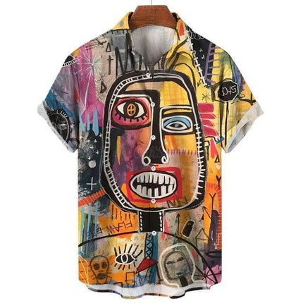 Men 3D Eye Fashion Short Casual Summer Shirt - Shirt - TrendSetter - Mad Fly Essentials