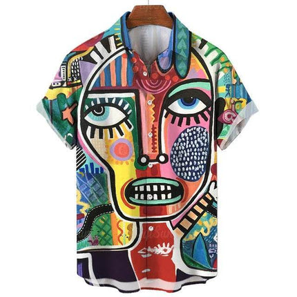 Men 3D Eye Fashion Short Casual Summer Shirt - Shirt - TrendSetter - Mad Fly Essentials