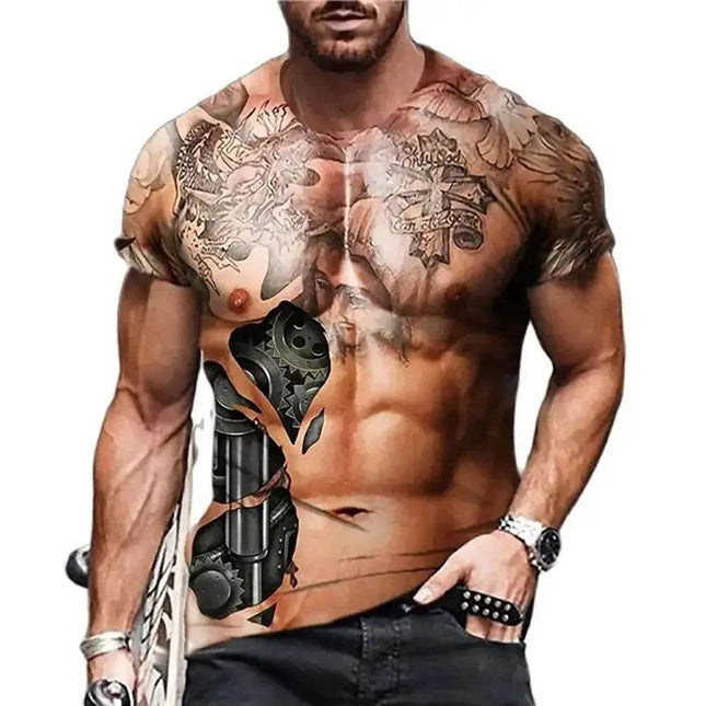 Men 3D Fashion Muscle Quick - Dry Summer Shirt - Shirt - Favocent - Mad Fly Essentials