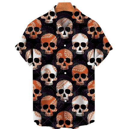 Men 3D Fashion Short Skull Hawaiian Party Shirt - Shirt - TrendSetter - Mad Fly Essentials