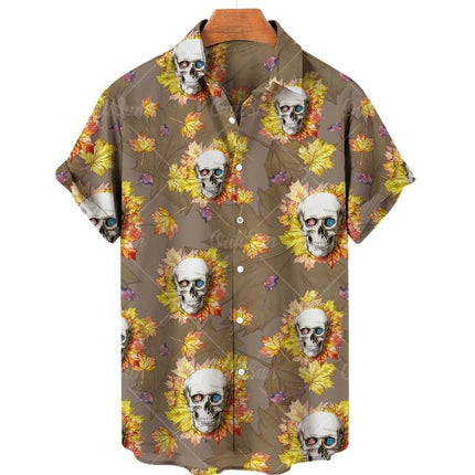 Men 3D Fashion Short Skull Hawaiian Party Shirt - Shirt - TrendSetter - Mad Fly Essentials