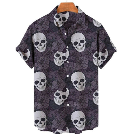 Men 3D Fashion Short Skull Hawaiian Party Shirt - Shirt - TrendSetter - Mad Fly Essentials