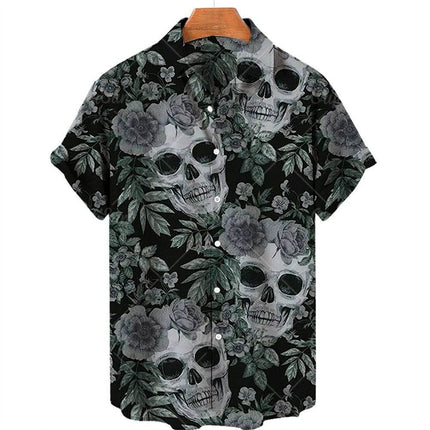 Men 3D Fashion Short Skull Hawaiian Party Shirt - Shirt - TrendSetter - Mad Fly Essentials