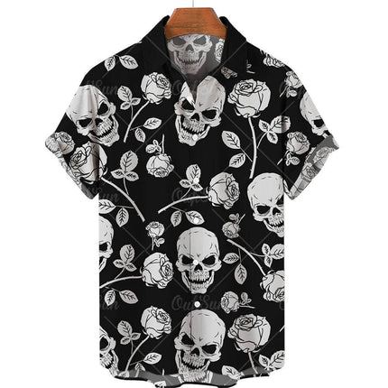 Men 3D Fashion Short Skull Hawaiian Party Shirt - Shirt - TrendSetter - Mad Fly Essentials