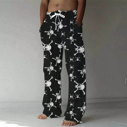 Men 3D Fashion Skull Leisure Straight Leg Pants - Pants - Beach Fellow - Mad Fly Essentials