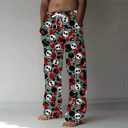 Men 3D Fashion Skull Leisure Straight Leg Pants - Pants - Beach Fellow - Mad Fly Essentials