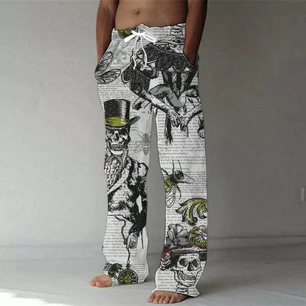 Men 3D Fashion Skull Straight Leg Pants - Mad Fly Essentials