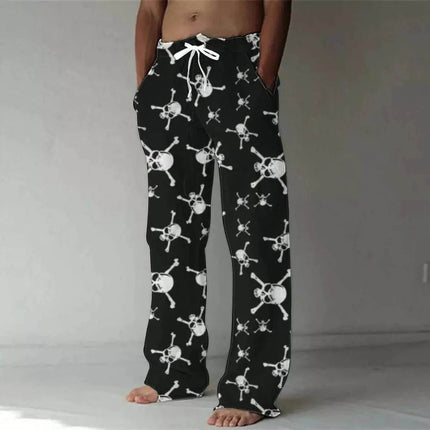 Men 3D Fashion Skull Leisure Straight Leg Pants - Pants - Beach Fellow - Mad Fly Essentials