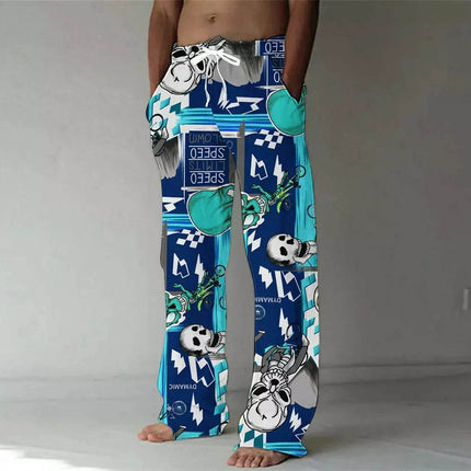 Men 3D Fashion Skull Leisure Straight Leg Pants - Pants - Beach Fellow - Mad Fly Essentials