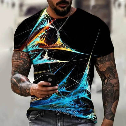 Men Psychedelic Flame Aurora 3D Summer Shirt - Shirt - oufisun - Mad Fly Essentials